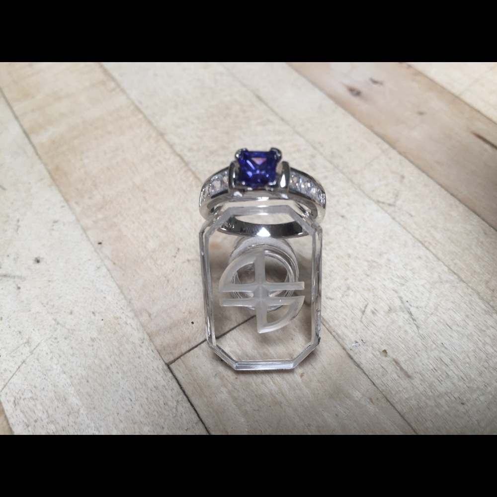 Lot of silver rings-citrine, tanzanite, apatite